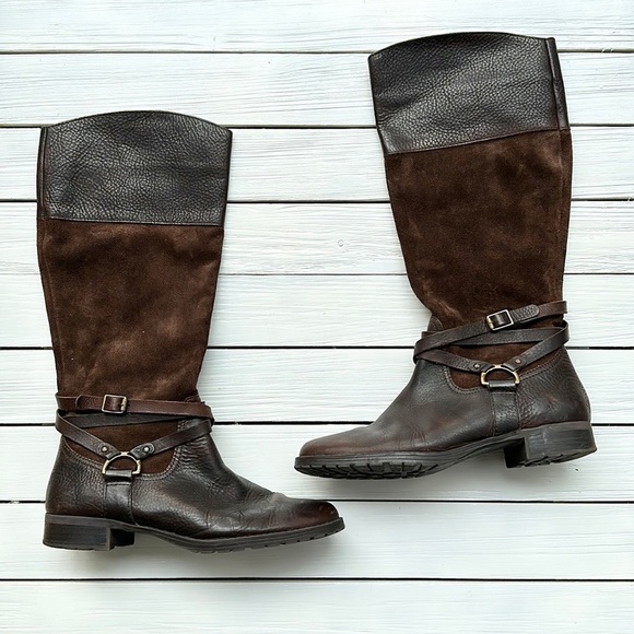 Ralph Lauren Sonya Riding Equestrian Style Boot Brown Leather size 9 - Picture 1 of 9